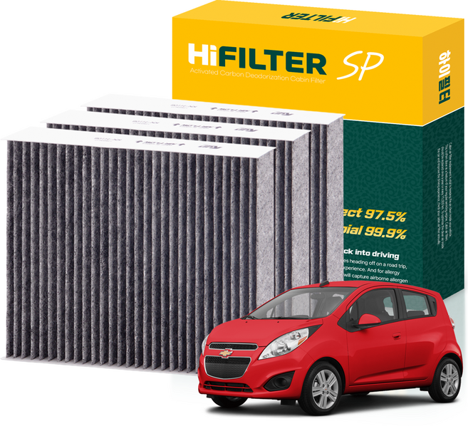 하이필터 쉐보레 스파크 활성탄 자동차 에어컨필터, 3개, 더 넥스트 스파크 (4세대 M400) HI-H008