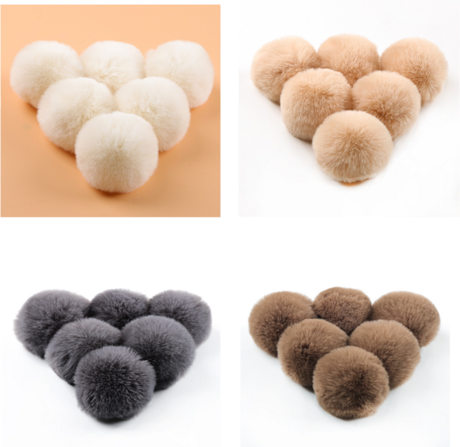 폼폼이 6cm 키홀더 악세사리 가방 털 방울 장식고리 부자재, 1개, 옐로우브라운