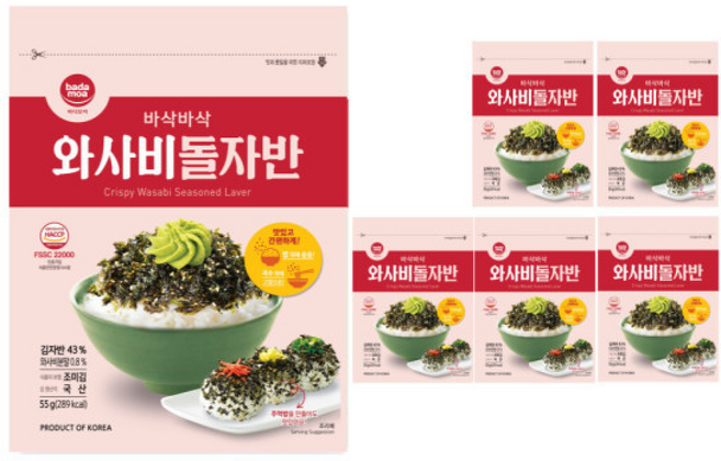 김자반 와사비 돌자반 돌김자반, 6개, 55g