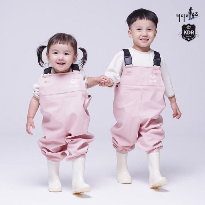 모래놀이 갯벌체험 아동용 가슴장화 마카롱핑크 분홍 해루질, 160, 마카롱핑크(키즈)