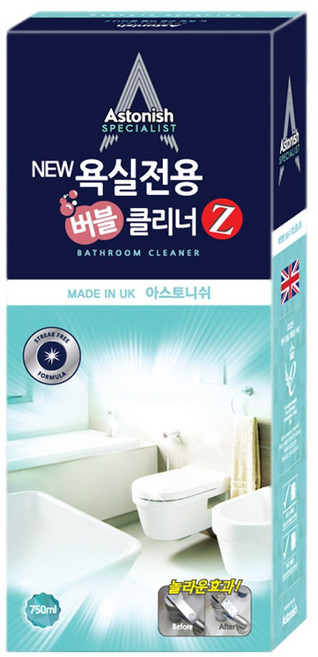 아스토니쉬 뉴 욕실 전용 버블 클리너 Z, 750ml, 1개