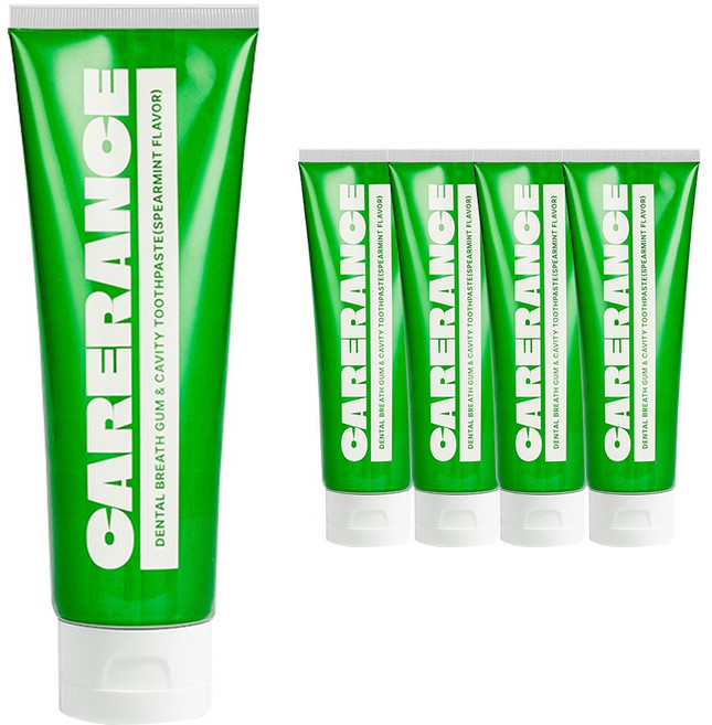 [잇몸/충치/입냄새] 케어란스 덴탈 브레스 잇몸 충치 치약 (스피아민트향), 100g, 5개