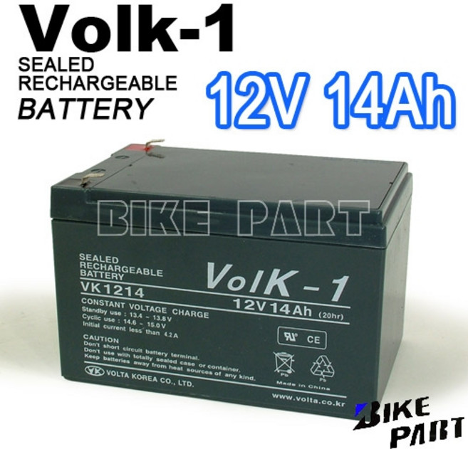 [볼타][무보수][VK1214] 발칸750 밧데리(12V 14A), 1개, VK1214