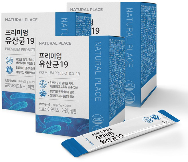 내추럴플레이스 프리미엄 유산균19, 3개, 60g