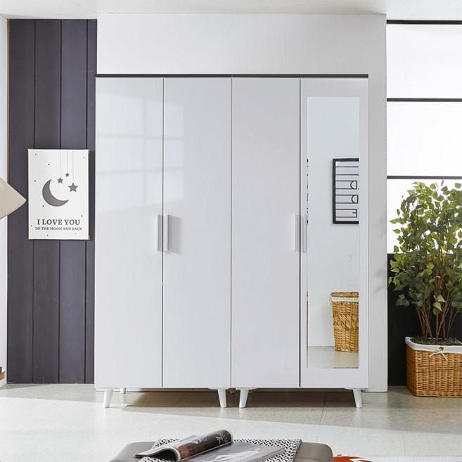 이노센트 캐스 1600 거울 옷장+이불장 세트 i103906, 그레이투톤_103906