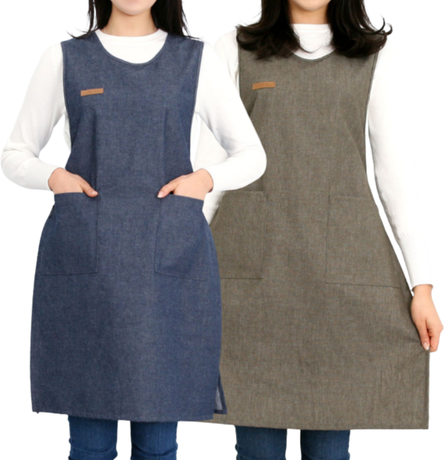 롱 더 데님 앞치마 / [1+1 이벤트가] 청앞치마, 1개, 블루+블루