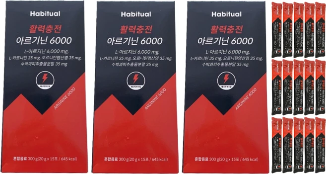 아르기닌 6000 활력충전, 300g, 3박스 - 쿠팡