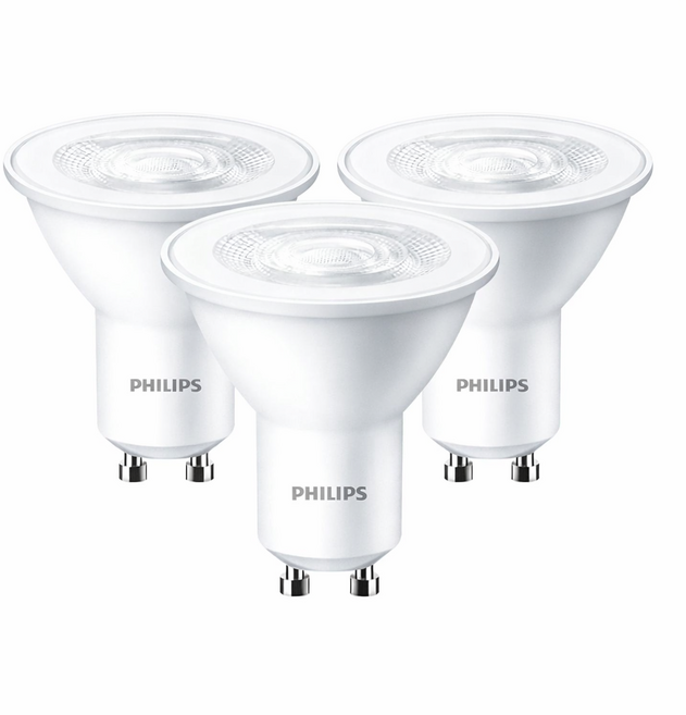 필립스 LED GU10 4.5W 220V 이케아전구 호환, 전구색, 3개