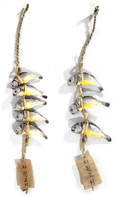 자린고비 굴비 모형 3P 5P 전통 공예 장식 인테리어 모형 생선 선물, (3P)