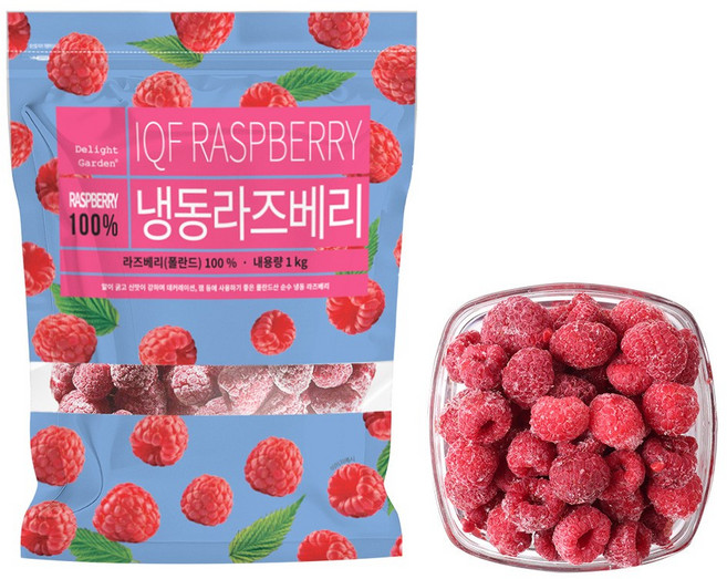 딜라잇가든 냉동 폴란드산 라즈베리홀, 1개, 1kg