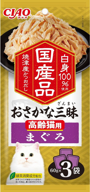 CIAO 貓餐包, 1個, CIAO魚三昧餐包-高齡貓鮪魚