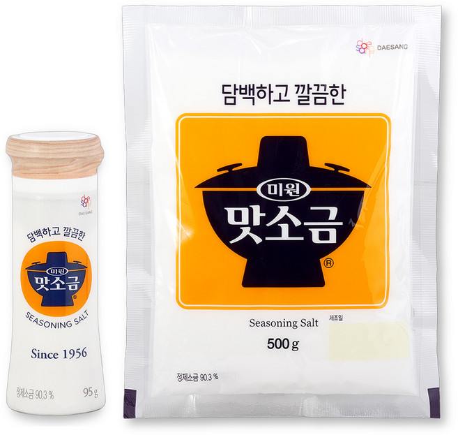 청정원 미원 맛소금 95g(용기형) + 500g(봉지형)