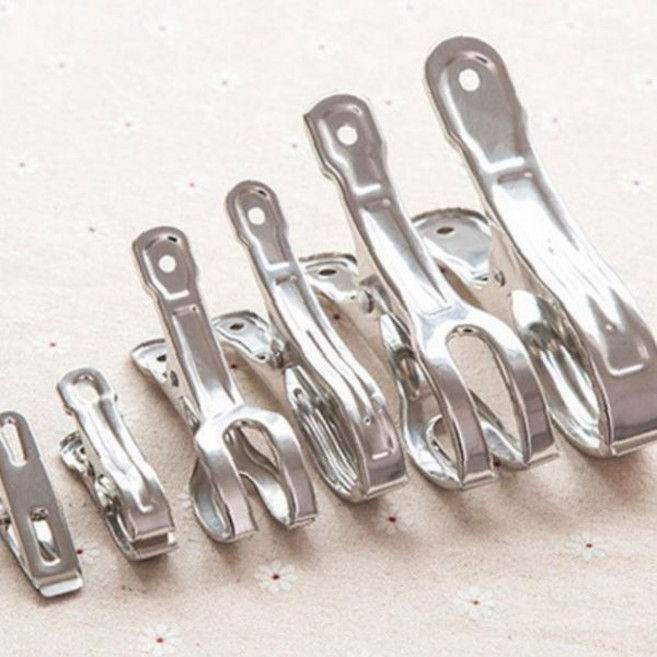 고정 건조용 도구 빨래 내구성 금속 세탁 클립 집게 스테인리스 가정용 강화 실용, 1개, 중형