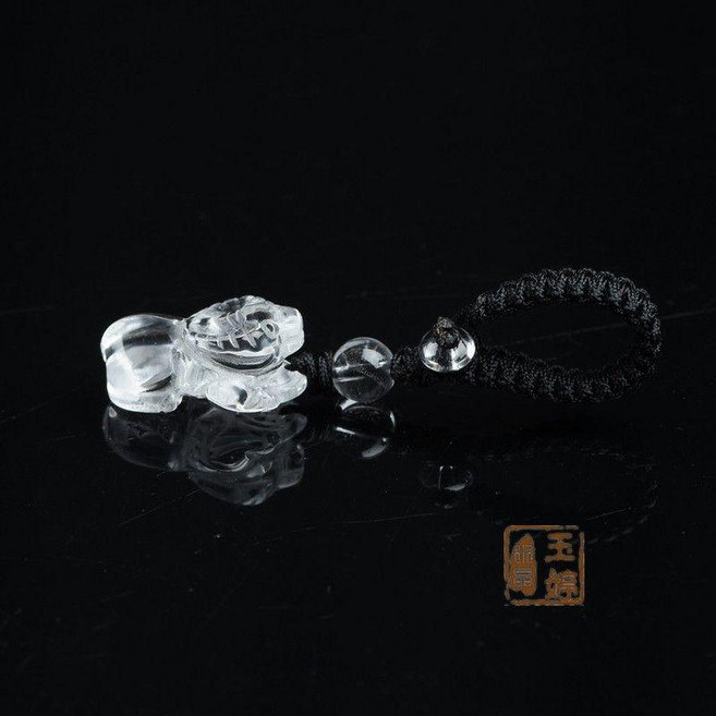 白水晶十二生肖吊墜鑰匙扣, 牛, 1個