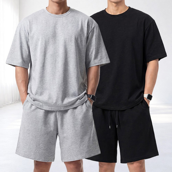 남자 오버핏 반팔티 어깨넓어보이는 특양면 티셔츠