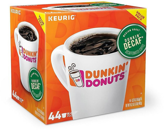 던킨도너츠 데카프 큐리그 1인분 K-컵 포드 미디엄 로스트 44개 포드 박스, 1박스, 44개입, 11.5g