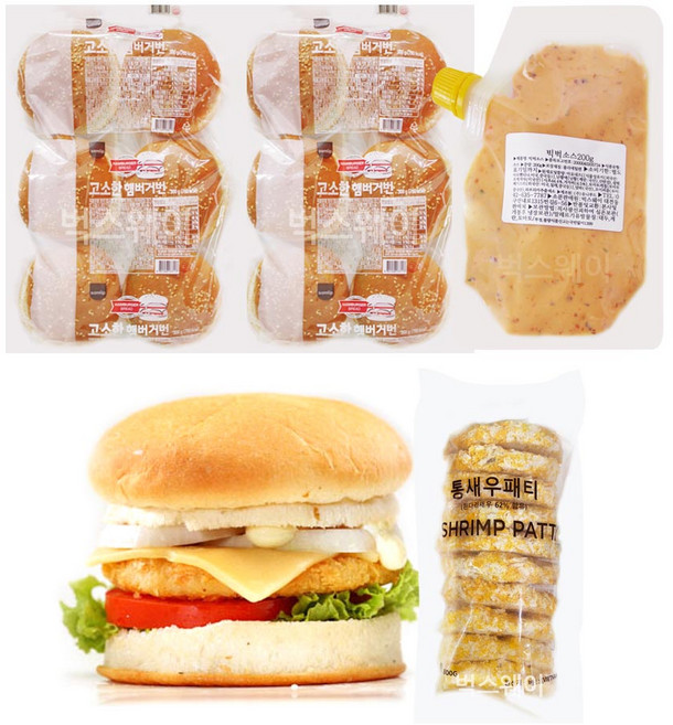 벅스웨이 통살새우버거만들기, 1개, 800g