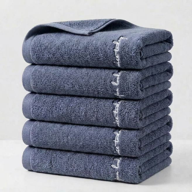 융풍 호텔 타월 100% 코튼 수건 도톰한 부드러운 고흡수 데일리 욕실수건, 5개, 애쉬 그레이
