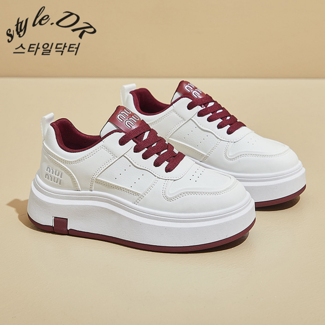 스타일닥터 여성용 캐주얼 슈즈 운동화 발편한 단화 데일리 슈즈 5cm 키높이 효과 편안한 통굽 워킹화 피트니스화