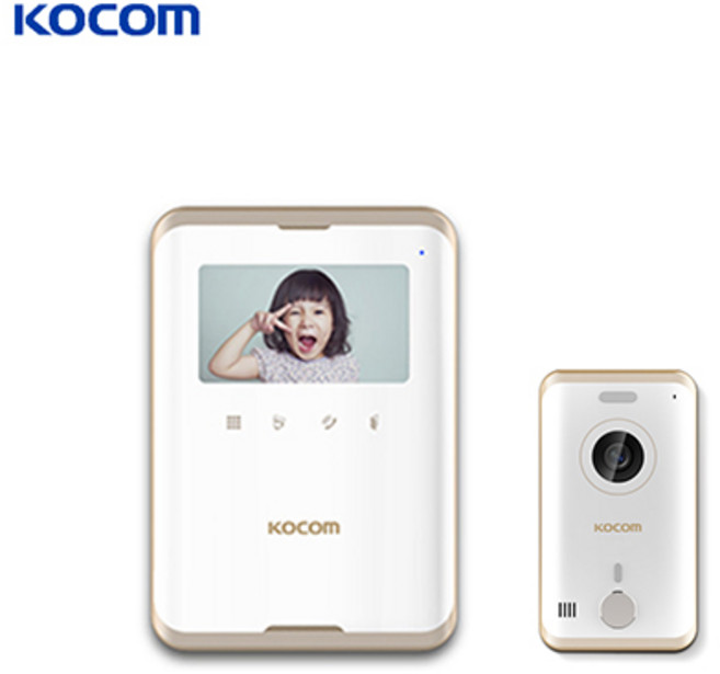 코콤 비디오폰 KCV-R431E / 현관 카메라 KC-R80E_세트상품, 화이트