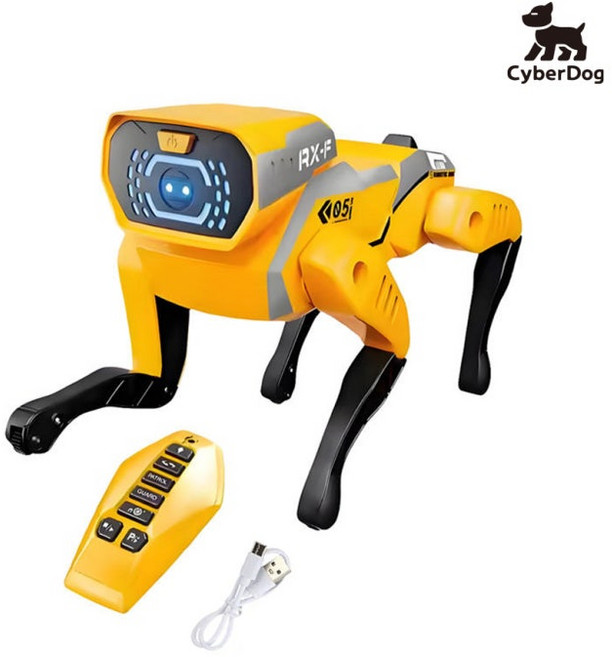 KANGAROO 사이버 Cyberdog 스턴트 독 J1068A 로봇애완동물 순찰 경비로봇 반려견 rc 장난감, 1개, 옐로우