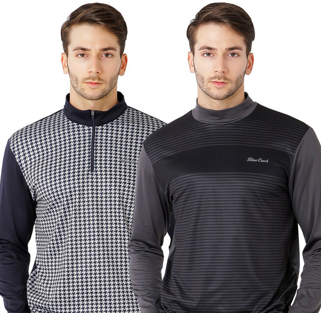 1+1 기모 집업폴라 골프티셔츠(G14TS503)+기모 패턴 폴라티셔츠(G14TS502)