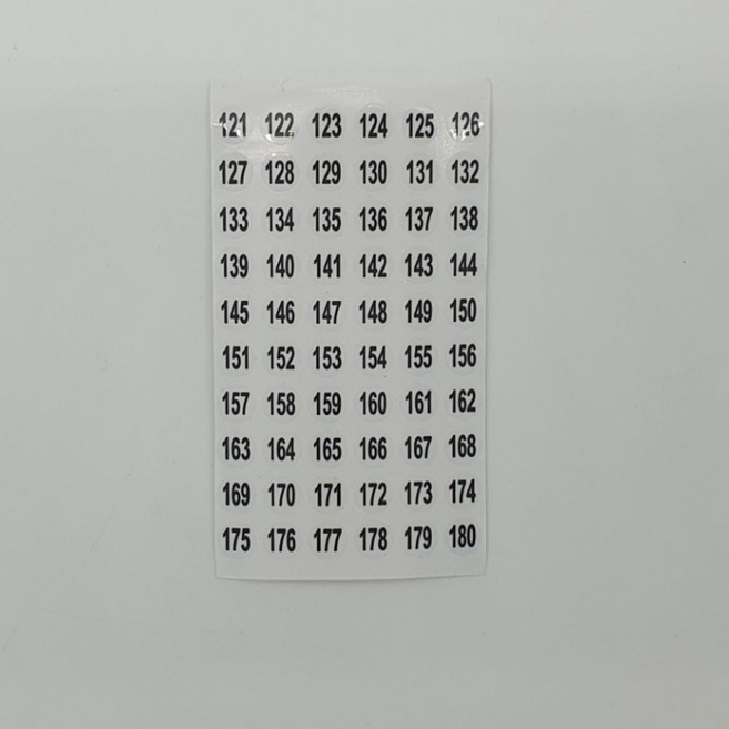 투명 원형 121-180 번호 넘버링스티커 get*5119Iz, 상품선택, 상세페이지 참조