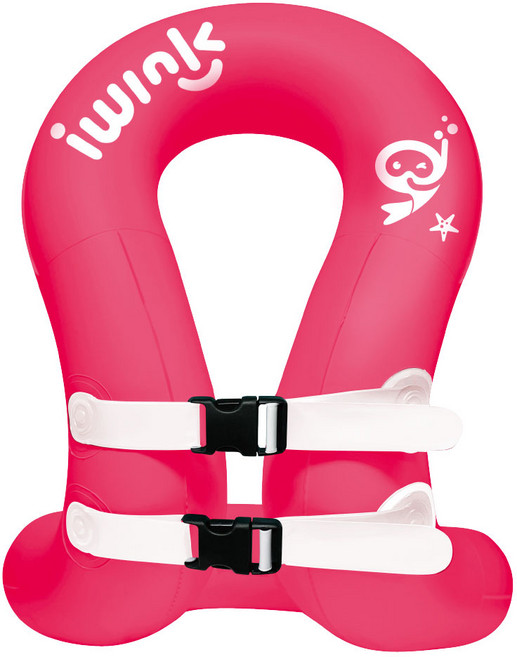 아이윙크 넥튜브 부력보조복 아동 부력조끼 25kg, 핫핑크/스노쿨링