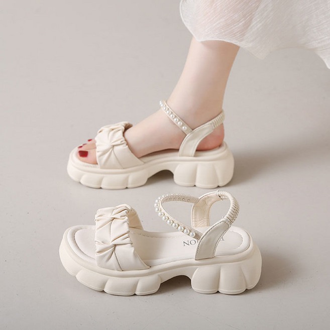 디아쿠아 베라 여성 진주스트랩 발편한 키높이 통굽 샌들