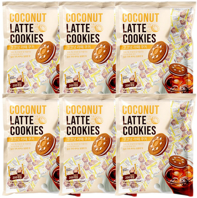 코코넛 라떼 쿠키, 1kg, 6개