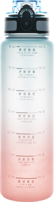 5위 - 올텀 물마시는습관 트라이탄 텀블러 원터치 물병 이중잠금 스트랩 핸들, 그라데이션, 700ml, 1개