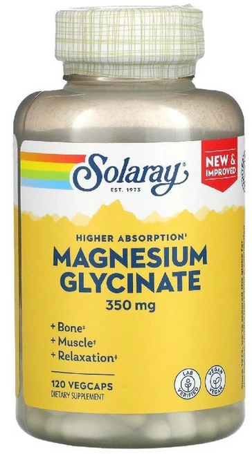 Solaray 고흡수 마그네슘 글리실산 350mg 베지 캡슐 120정, 240 개, 2개 - 쿠팡
