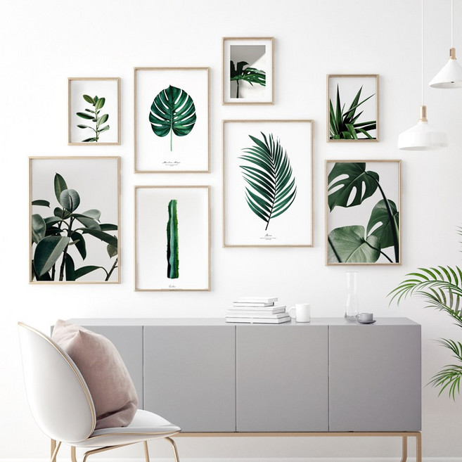 위드포스터 나뭇잎 그림 식물 액자 인테리어 포스터 모음 vol.1, 05. A3 포스터 + 블랙 알루미늄 액자