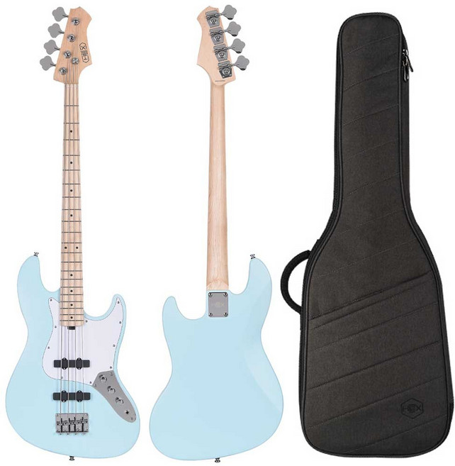 [HEX헥스] B100M S/PBL (파스텔블루) 베이스기타 무광 사틴피니시 입문 BASS 기타, 1개