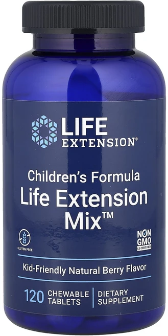 건강챙기세요 Life Extension 어린이용 포뮬라 Life Extension Mix™ 천연 베리 맛 츄어블 정 120정 백살까지오래오래, 1개 - 쿠팡