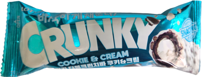 삼진식품 롯데웰푸드 크런키 더블크런치바 쿠키앤크림, 33g, 10개