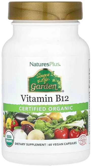 네이처스플러스 Source of Life® Garden 유기농 인증 비타민B12 베지 캡슐 60정 NAP-30734, 1개 - 쿠팡