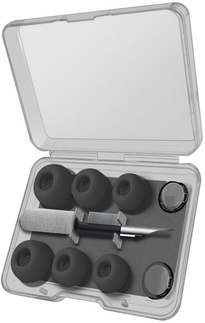 더조은셀러 스무팁 이어팁 S/M/L 6P 청소도구 키트 셋 갤럭시 버즈4 프로 버즈3 프로 호환, 블랙, 1세트