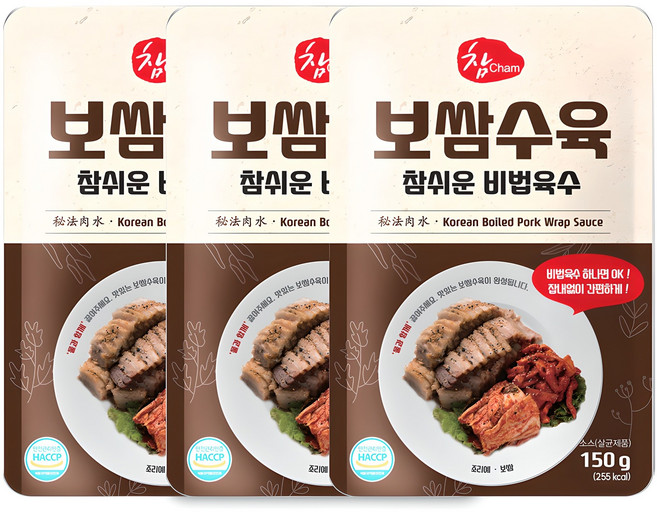우리식품 보쌈수육 참쉬운 비법육수, 150g, 3개