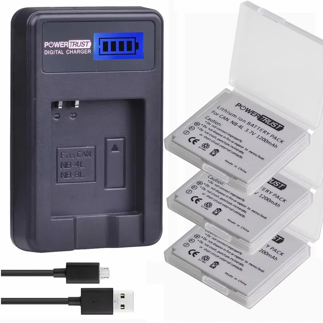 캐논 파워샷용 NB-4L 배터리/USB 충전기 SD30SD40SD200SD300SD400SD600SD750SD940SD1000TX1ELPH 100 IXUS 5, 02 3 NB4L and CH set