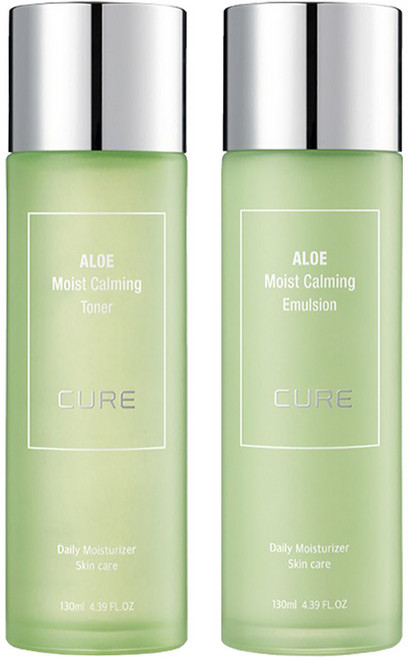 김정문알로에 큐어 모이스트 카밍 토너130ml+에멀젼130ml, 1세트