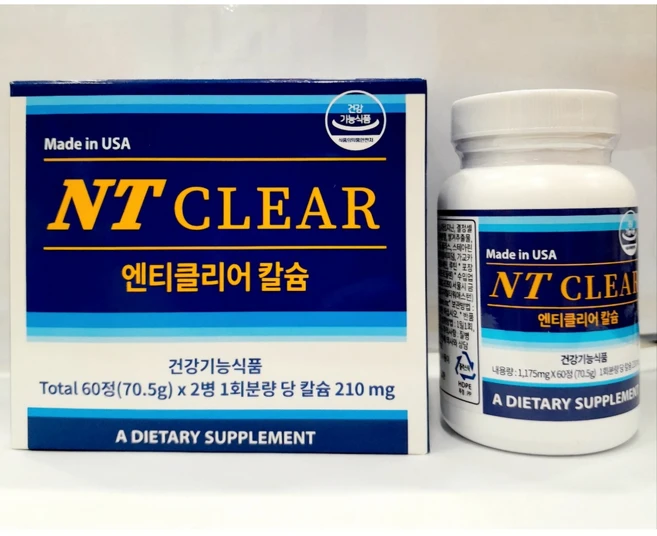[아토피에 좋은] NT 클리어(구 브레스큐 칼슘) [원산지:미국], 1개, 60정 - 쿠팡