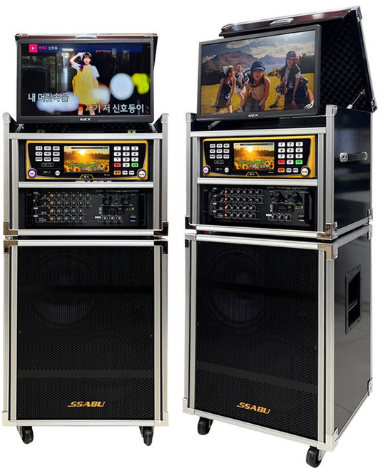 TJ 태진노래방 B2 Plus 이동식노래방 세트 LED모니터 일체형노래방 스마트폰 연동 블루투스 기능 2026년 신제품 최신곡 포함, B2+무선마이크 P200