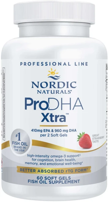 노르딕내츄럴스 프로DHA Xtra 1000 410 EPA/960 DHA 스트로베리 소프트 젤, 1개, 60정 - 쿠팡