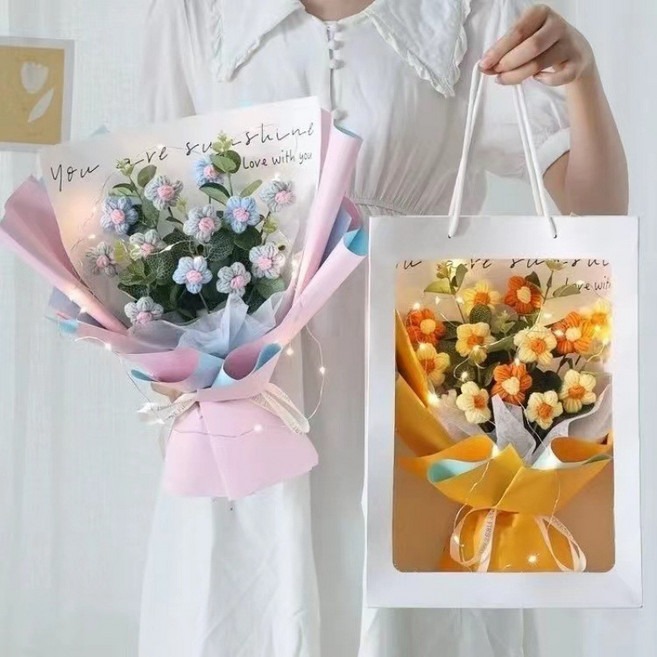 디한스 핸드메이드 조화꽃 연인절선물 졸업식 축하 프로포즈 꽃다발세트, 1개, 오렌지