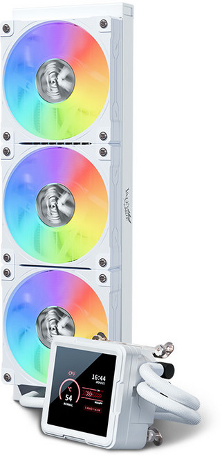 발키리 VALKYRIE B360-GT LCD ARGB 수냉 CPU 쿨러 (화이트), 1개, 화이트