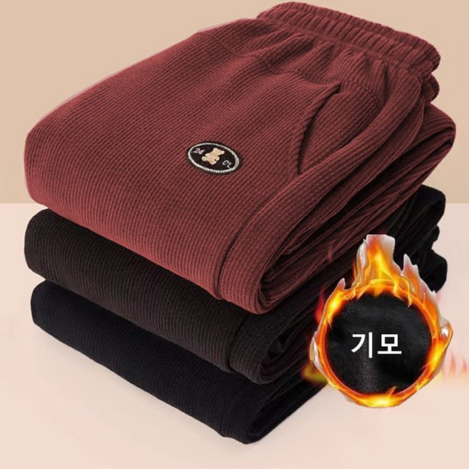 ROYALBELLE 여성 코듀로이 기모 밴딩 하이웨스트 스트레이트핏 따뜻한 데일리 팬츠 B0103012