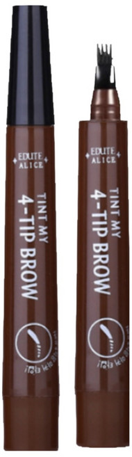 [설날 90% 할인] 1+1 롱래스팅 워터프루프 4부 포크형 아이브로우/반영구 효과/물과 땀에 강함, 2.5g, (4개)라이트 브라운+다크 브라운+그레이 브라운+블랙, 4개