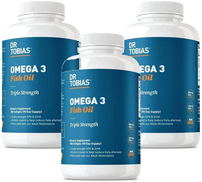 닥터 토비아스 오메가 3 피쉬오일 2000mg 트리플 스트렝스 소프트젤, 3개, 180정 - 쿠팡