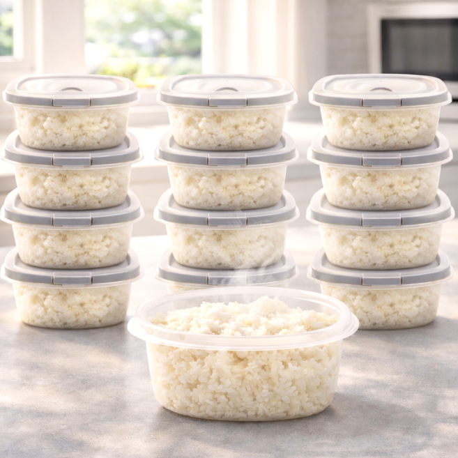 뚝땁 국산 전자레인지 냉동밥 보관 용기 350ml, 12개, 그레이